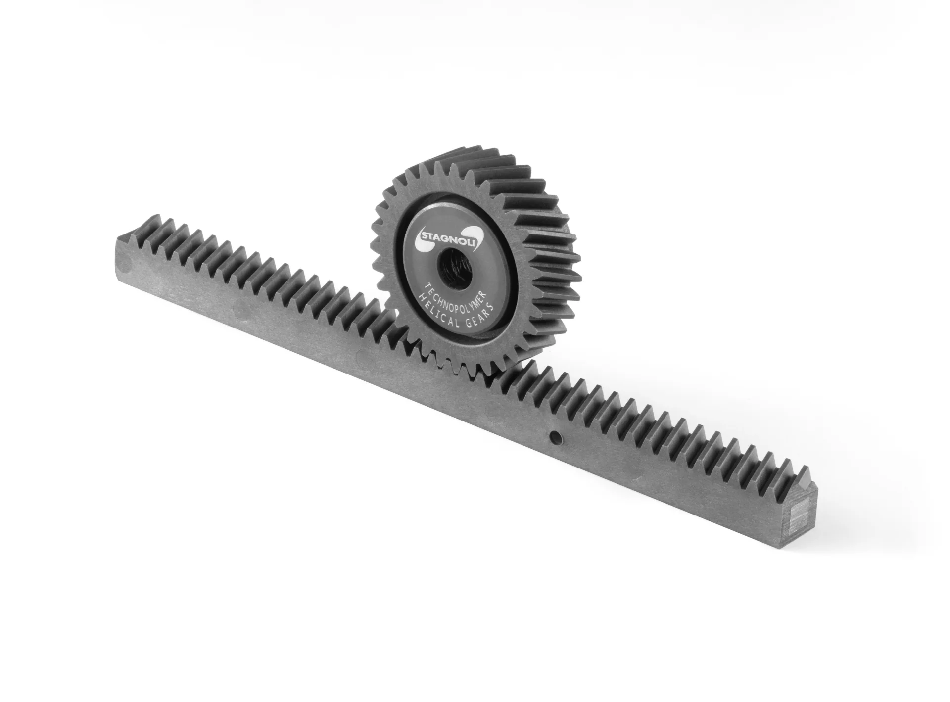 Helical Rack with Steel Core and Helical Gears – Nylon