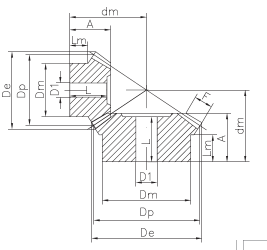 Ingranaggio Conico – Nylon (S-Torque) – Rapporto 1:1,5