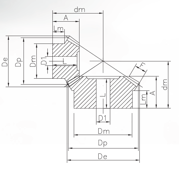 Ingranaggio Conico – Nylon (S-Torque) – Rapporto 1:2