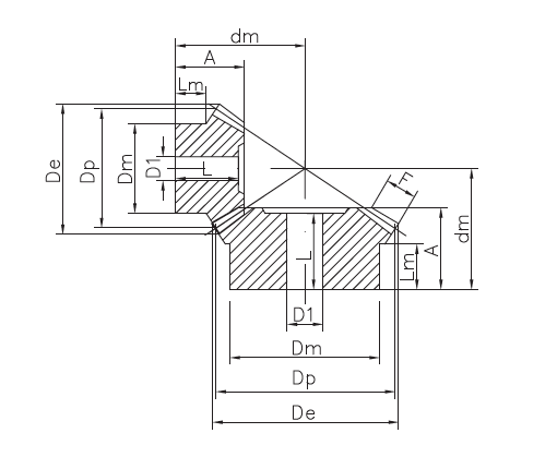 Ingranaggio Conico – Resina Acetalica (POM-C)(S-Speed) – Rapporto 1:2 Ingranaggio Conico – Resina Acetalica (POM-C)(S-Speed) – Rapporto 1:2