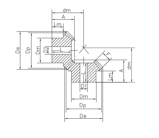 Bevel Gears – Acetal resin (POM-C)(S-Speed) – Ratio 1:1 Bevel Gears – Acetal resin (POM-C)(S-Speed) – Ratio 1:1