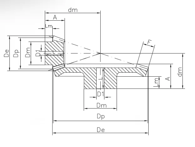 Bevel Gears – Acetal resin (POM-C)(S-Speed) – Ratio 1:3 Bevel Gears – Acetal resin (POM-C)(S-Speed) – Ratio 1:3