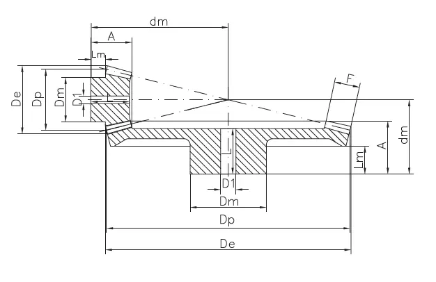 Bevel Gears – Acetal resin (POM-C)(S-Speed) – Ratio 1:4 Bevel Gears – Acetal resin (POM-C)(S-Speed) – Ratio 1:4