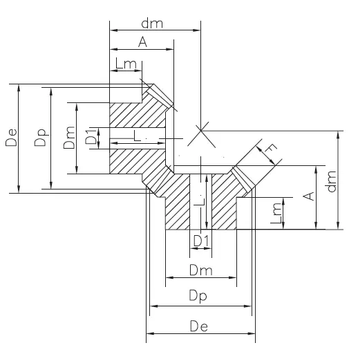 Bevel Gears – Nylon Food Application (S-Torque) – Ratio 1:1