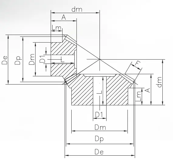 Bevel Gears – Nylon (S-Torque) – Ratio 1:2