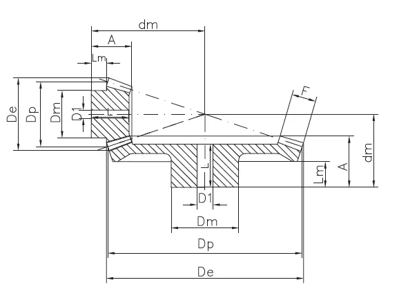Bevel Gears – Nylon (S-Torque) – Ratio 1:3 Bevel Gears – Nylon (S-Torque) – Ratio 1:3