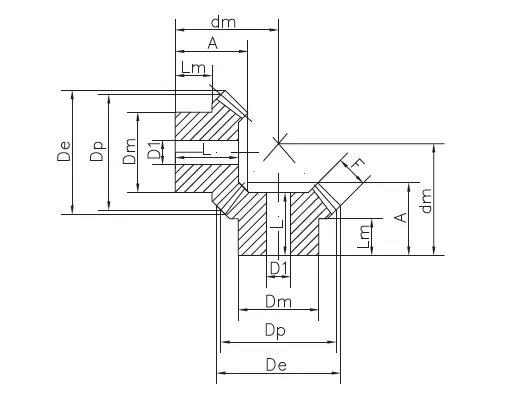 Bevel Gears – Polyketone (PK)(S-Shock) – Ratio 1:1 Bevel Gears – Polyketone (PK)(S-Shock) – Ratio 1:1